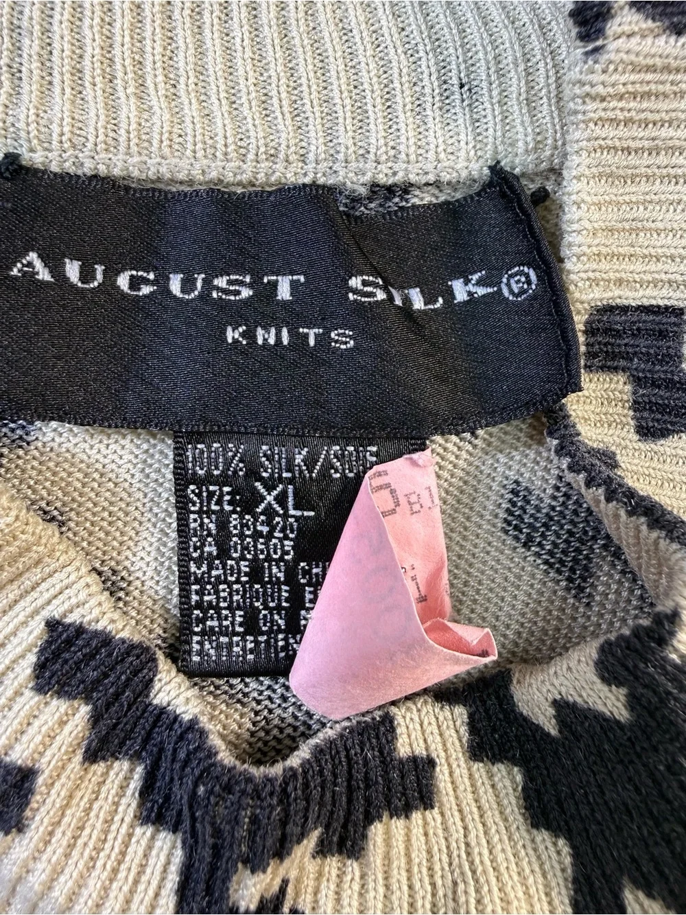 august silk sleeveless houndstooth